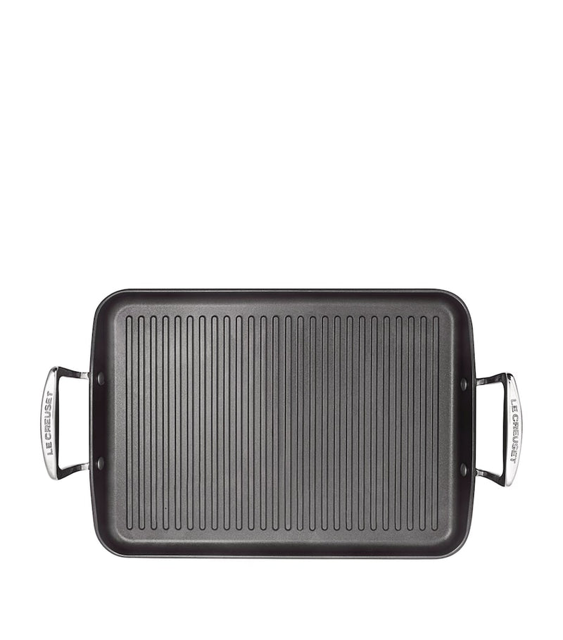Le Creuset toughened non-stick ribbed rectangular grill 35cm, UK version