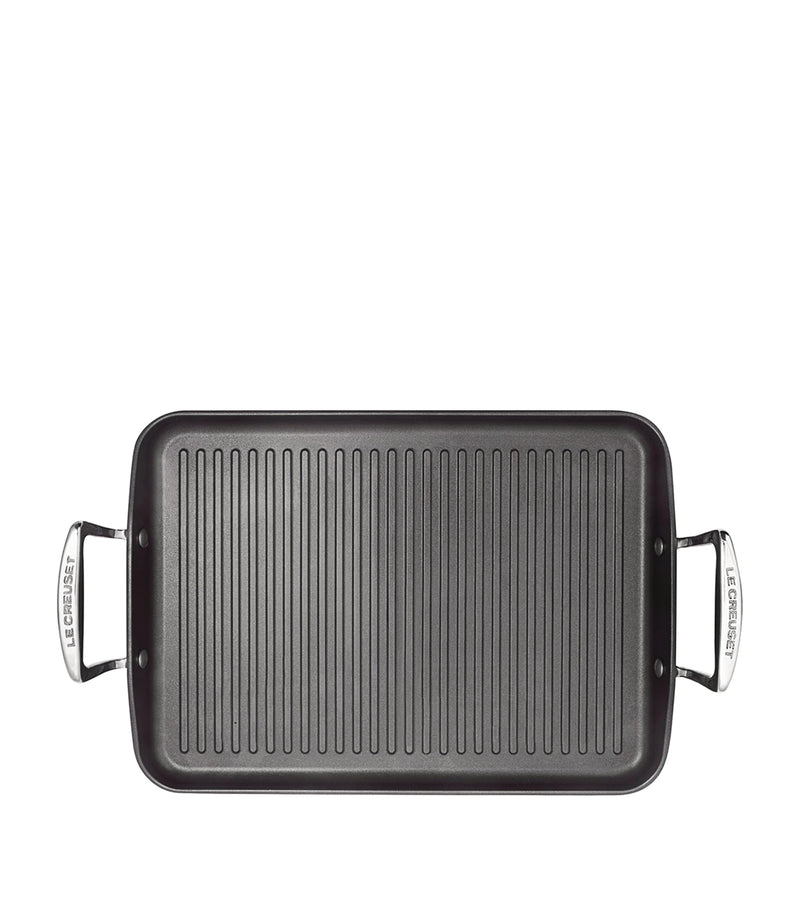 Le Creuset toughened non-stick ribbed rectangular grill 35cm, UK version