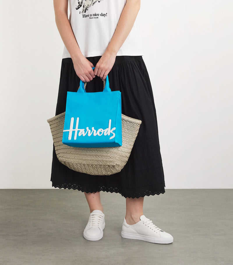 Harrods small cotton logo tote bag (British brand)