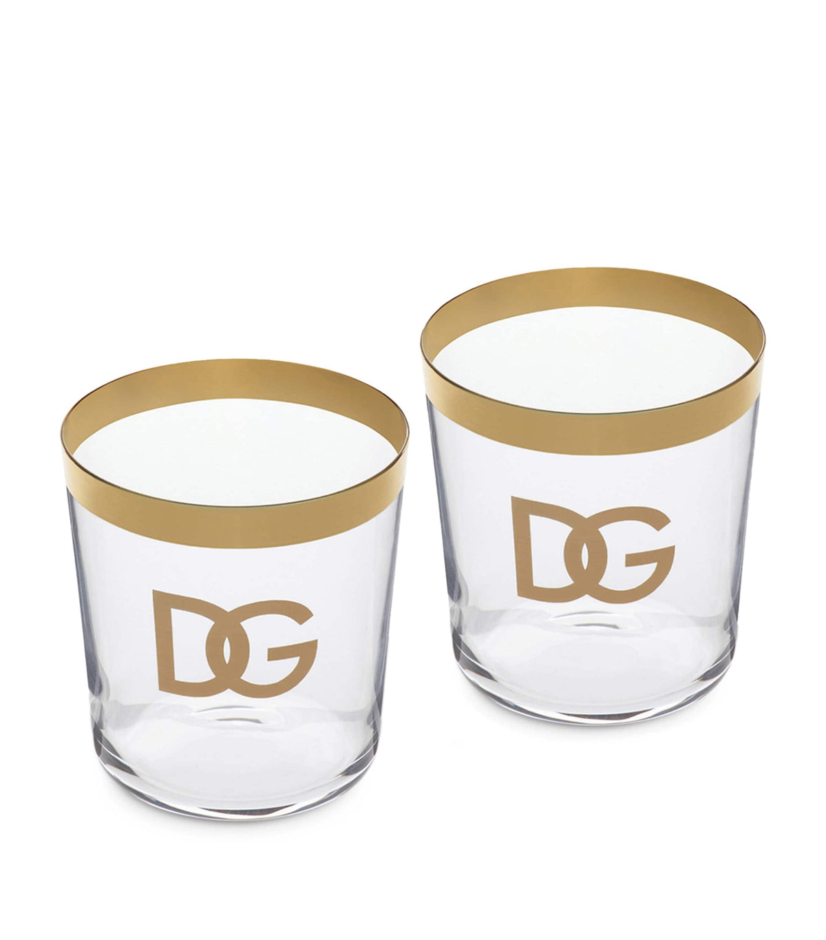 Dolce&Gabbana DG Millennials Logo glass tumblers set of 2 - British product