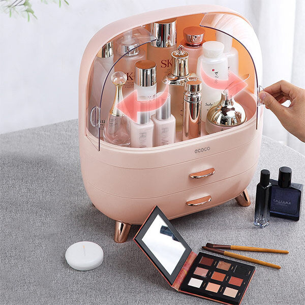 Livingandhome pink makeup organizer with drawers - British product
