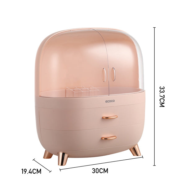Livingandhome pink makeup organizer with drawers - British product
