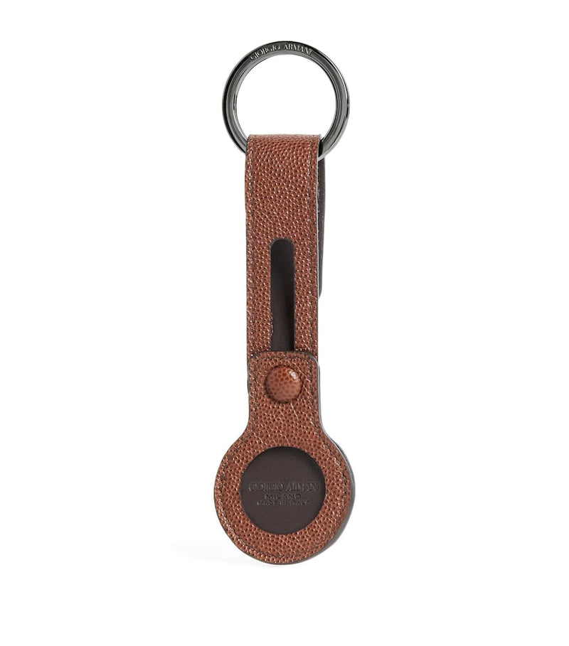 Giorgio Armani leather logo keyring - British product