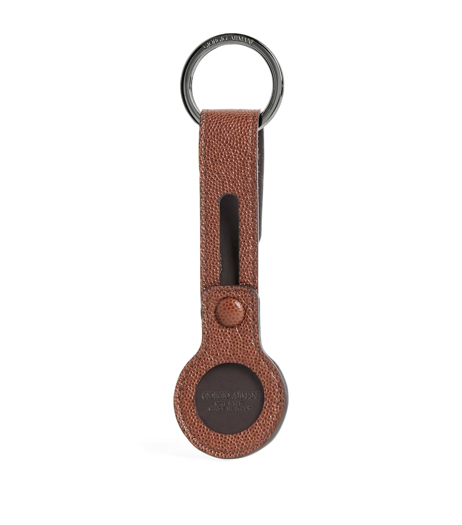 Giorgio Armani leather logo keyring - British product