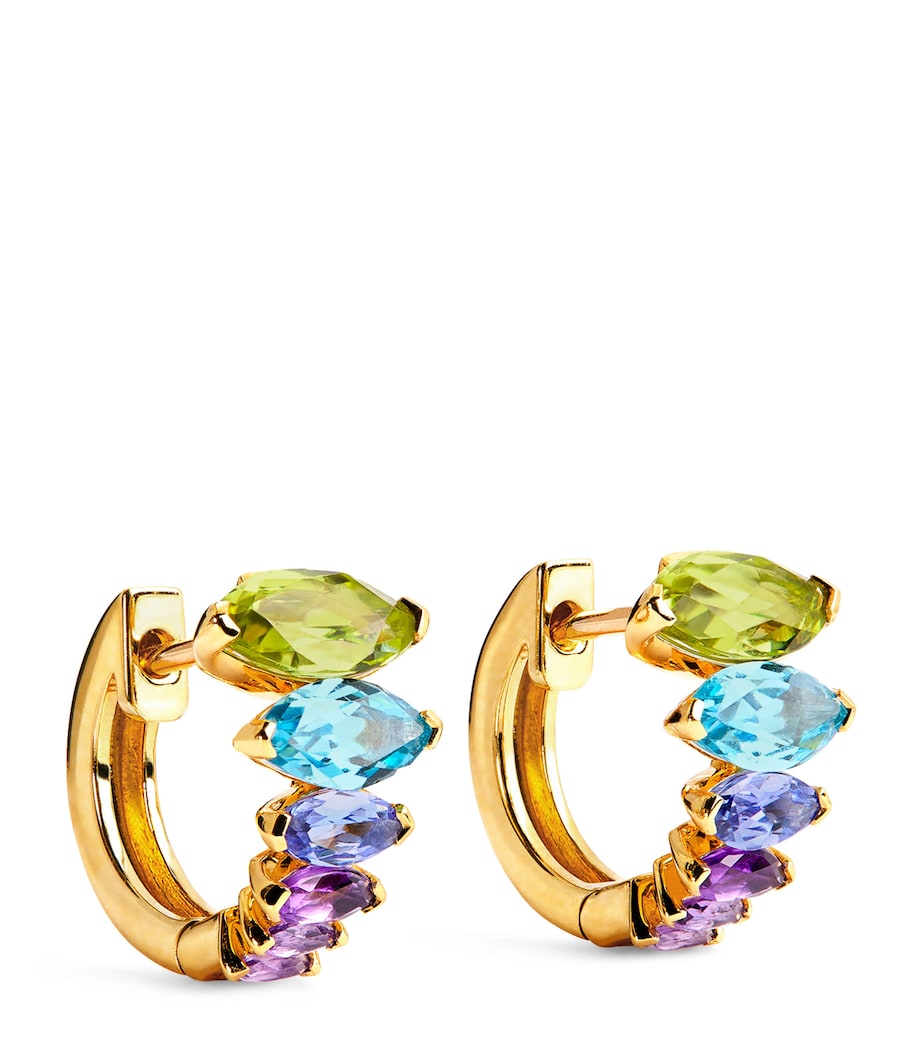 Emily P. Wheeler yellow gold peridot topaz amethyst huggie hoops - British product