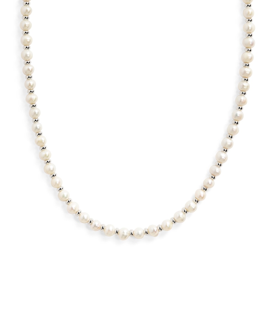Nialaya Freshwater Pearl Necklace with stainless steel beads, UK version