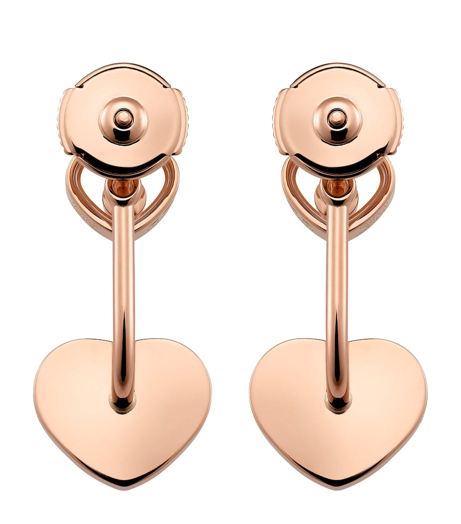 Chopard Happy Hearts rose gold earrings with mother-of-pearl, imported from the UK