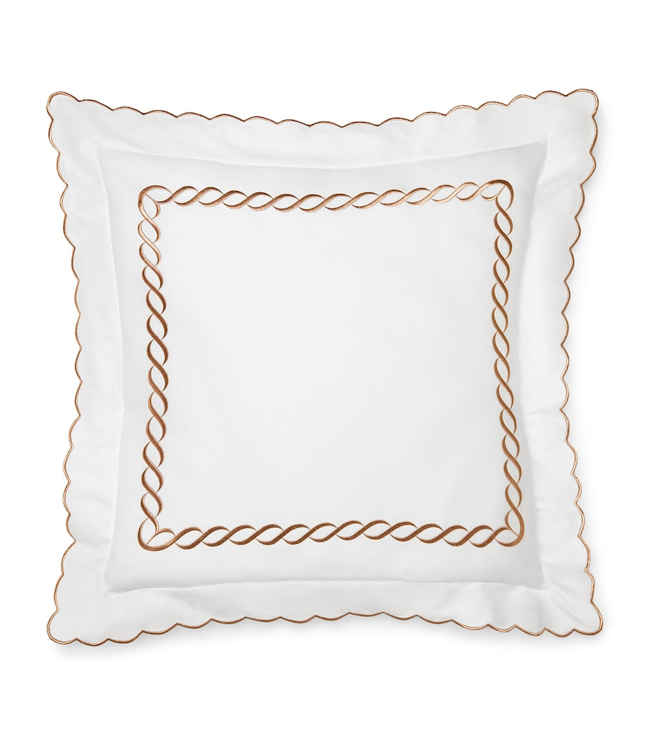 Pratesi Treccia Splendore square pillowcase 65cm, imported from the UK
