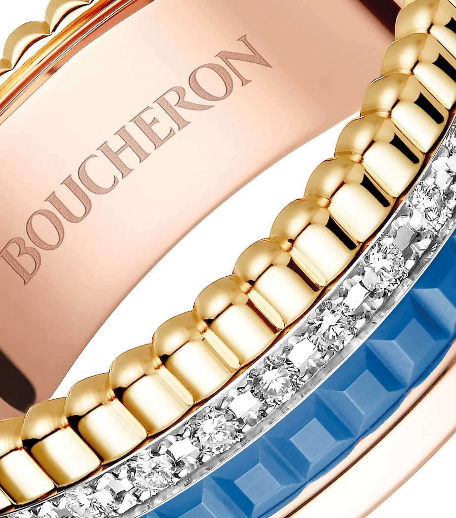 Boucheron Quatre blue ring mixed gold hyceram, UK version
