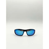SVNX Thin Racer sunglasses black blue lens TAC, imported from the UK