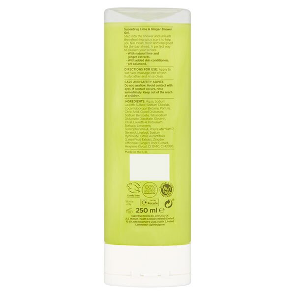 Fruity Lime & Ginger Shower Gel 250ml GOODS Superdrug   