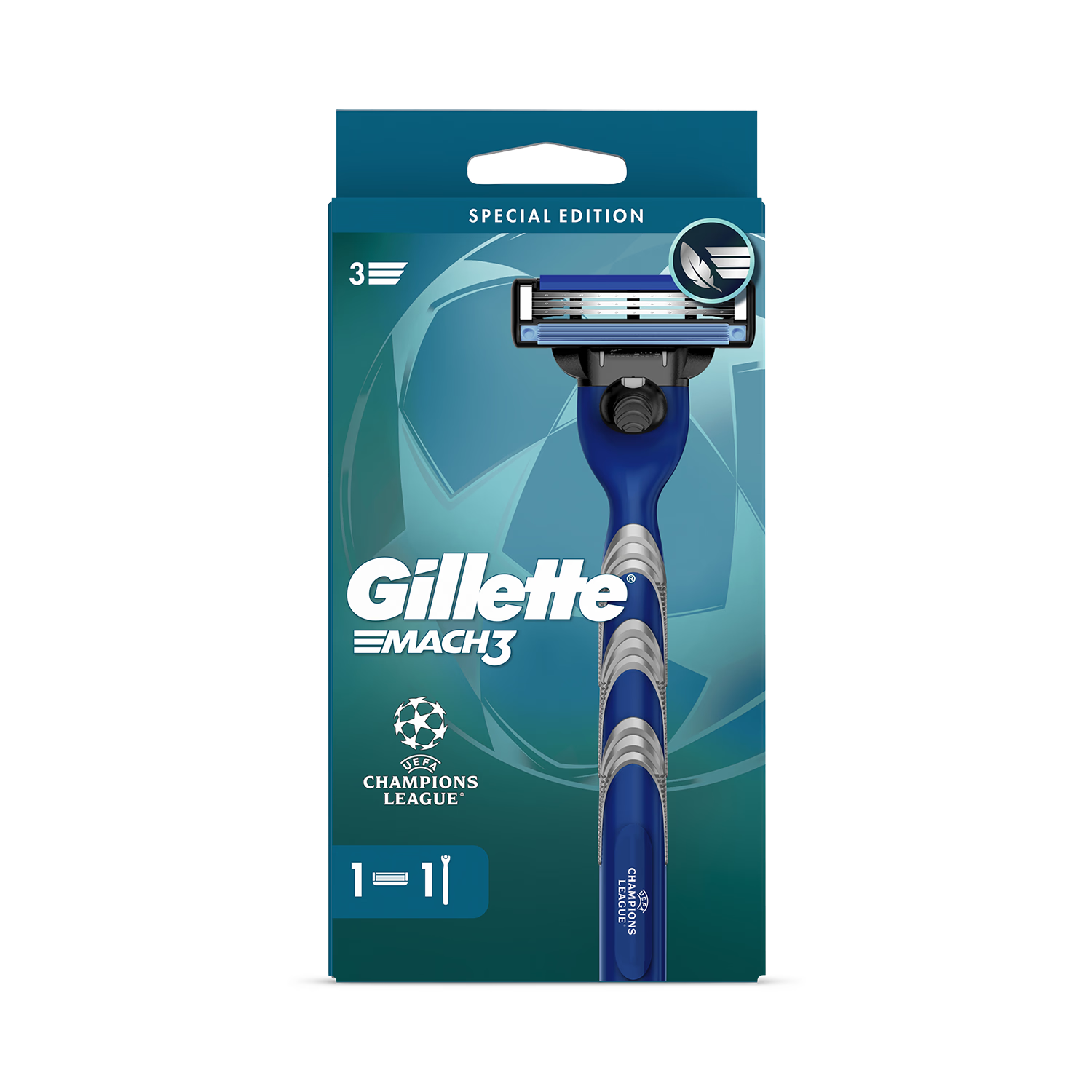 Gillette Mach3 razor with 1 blade refill, UK version
