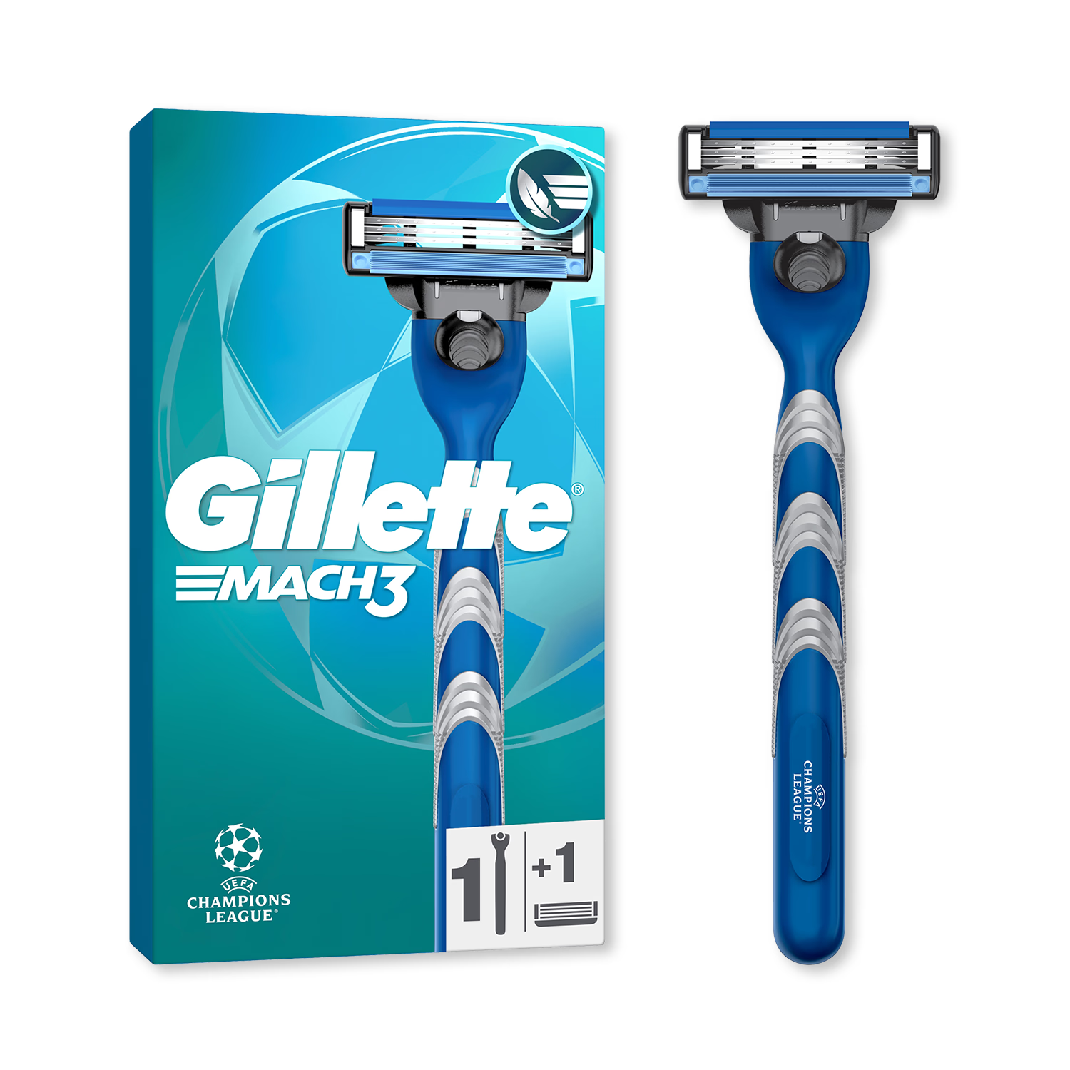 Gillette Mach3 razor with 1 blade refill, UK version