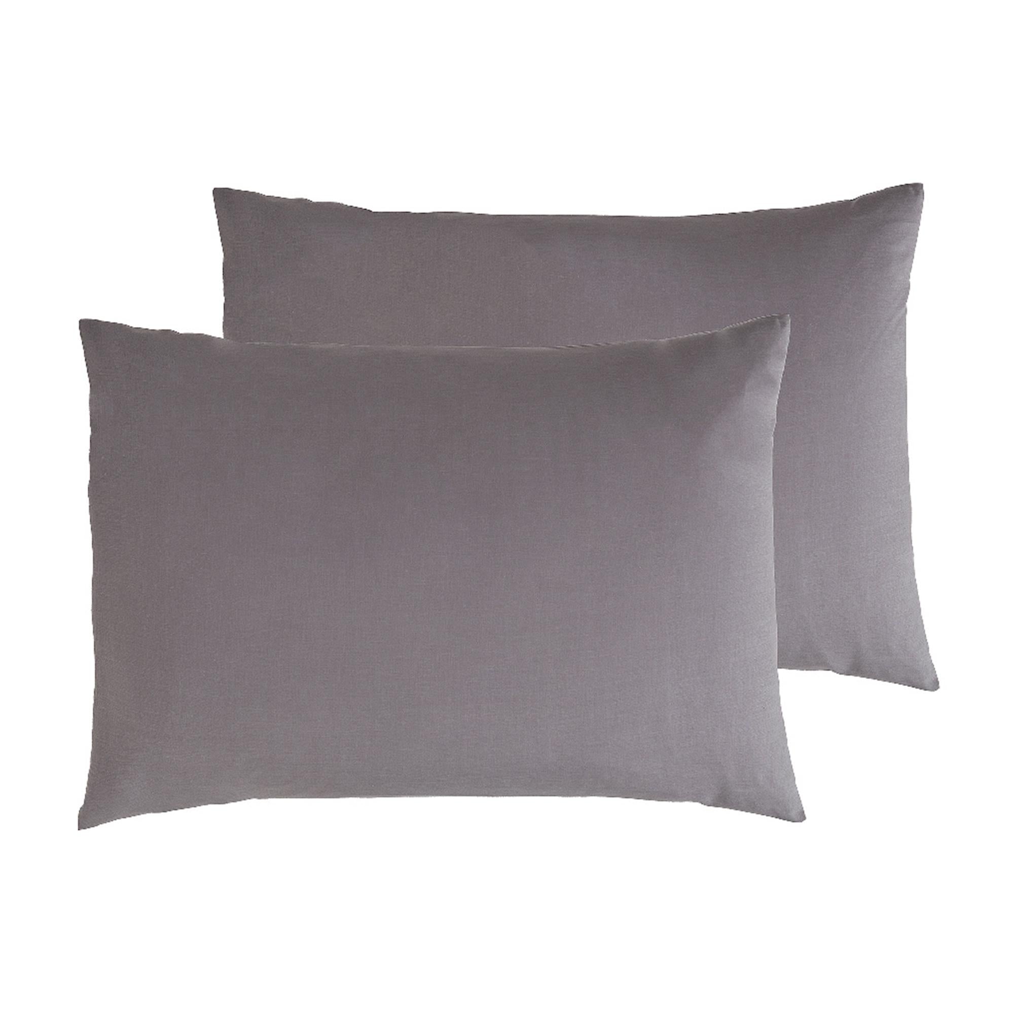 Sainsbury's Home Cotton Rich Pillowcase Pair Slate tableware Sainsburys   