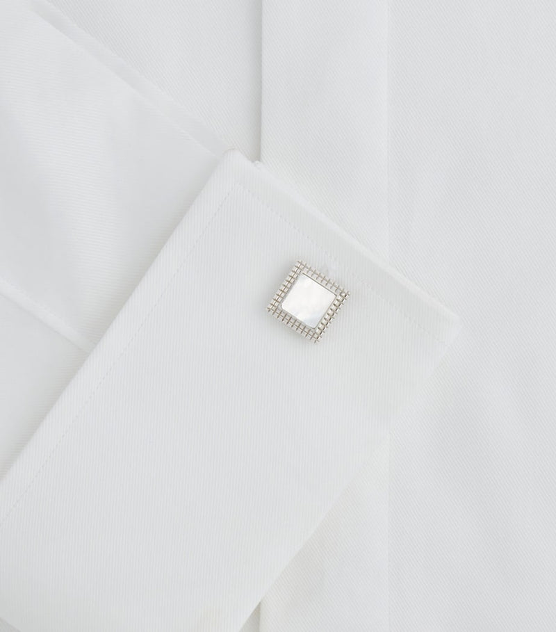 Dunhill sterling silver cufflinks with mother of pearl (British brand)