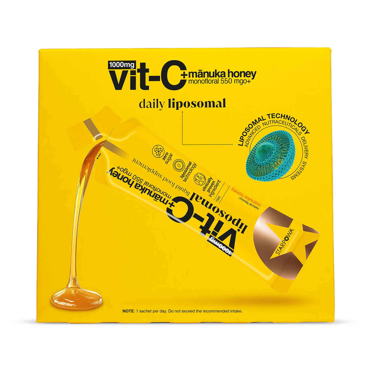 Starpowa liposomal vitamin C with Manuka Honey 550 MGO 14 sachets - British product