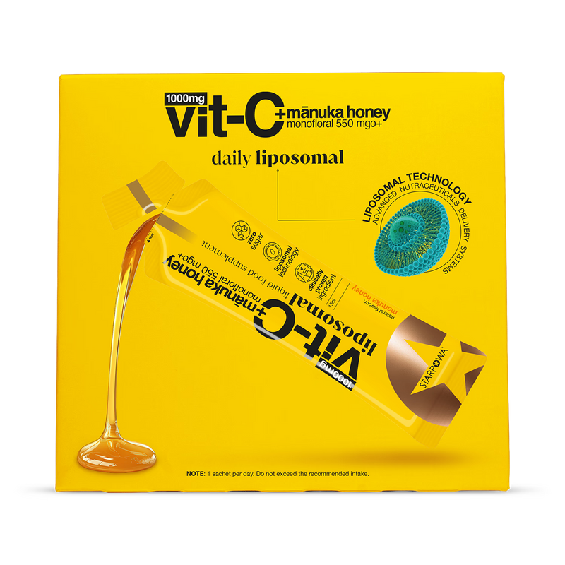Starpowa liposomal vitamin C with Manuka Honey 550 MGO 14 sachets - British product