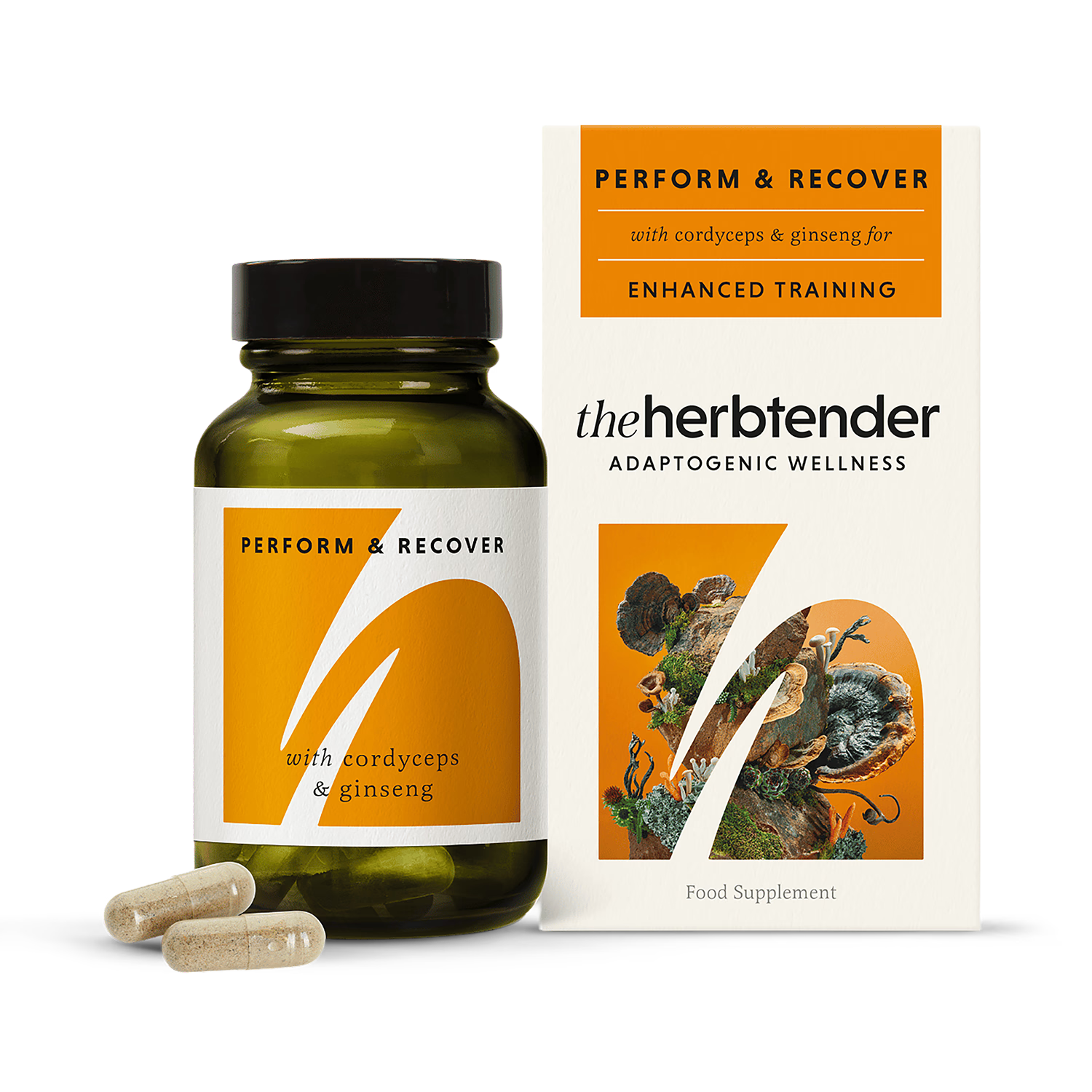 The Herbtender Perform & Recover With Cordyceps & Ginseng 60 Vegan Capsules