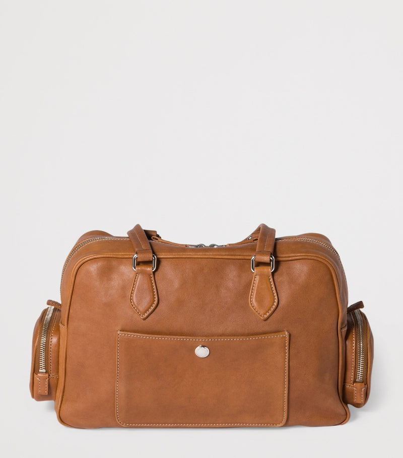 Miu Miu nappa leather top-handle bag with utility pockets (British brand)