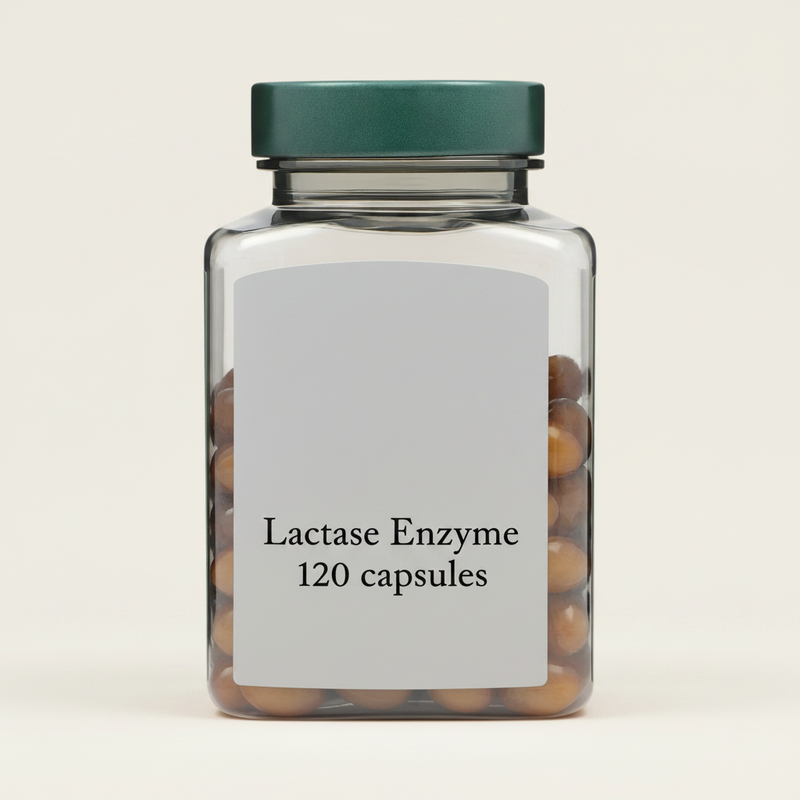 Holland & Barrett Lactase Enzyme supplement 125mg 120 capsules, UK version