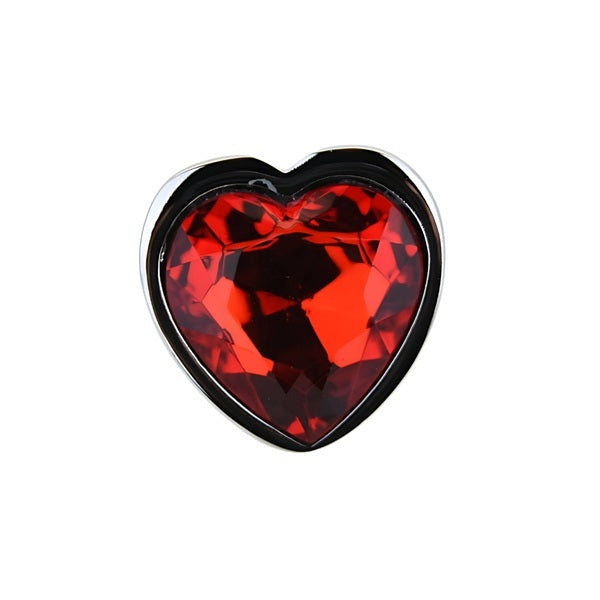 Loving Joy heart-shaped butt plug with red stone small (British brand)