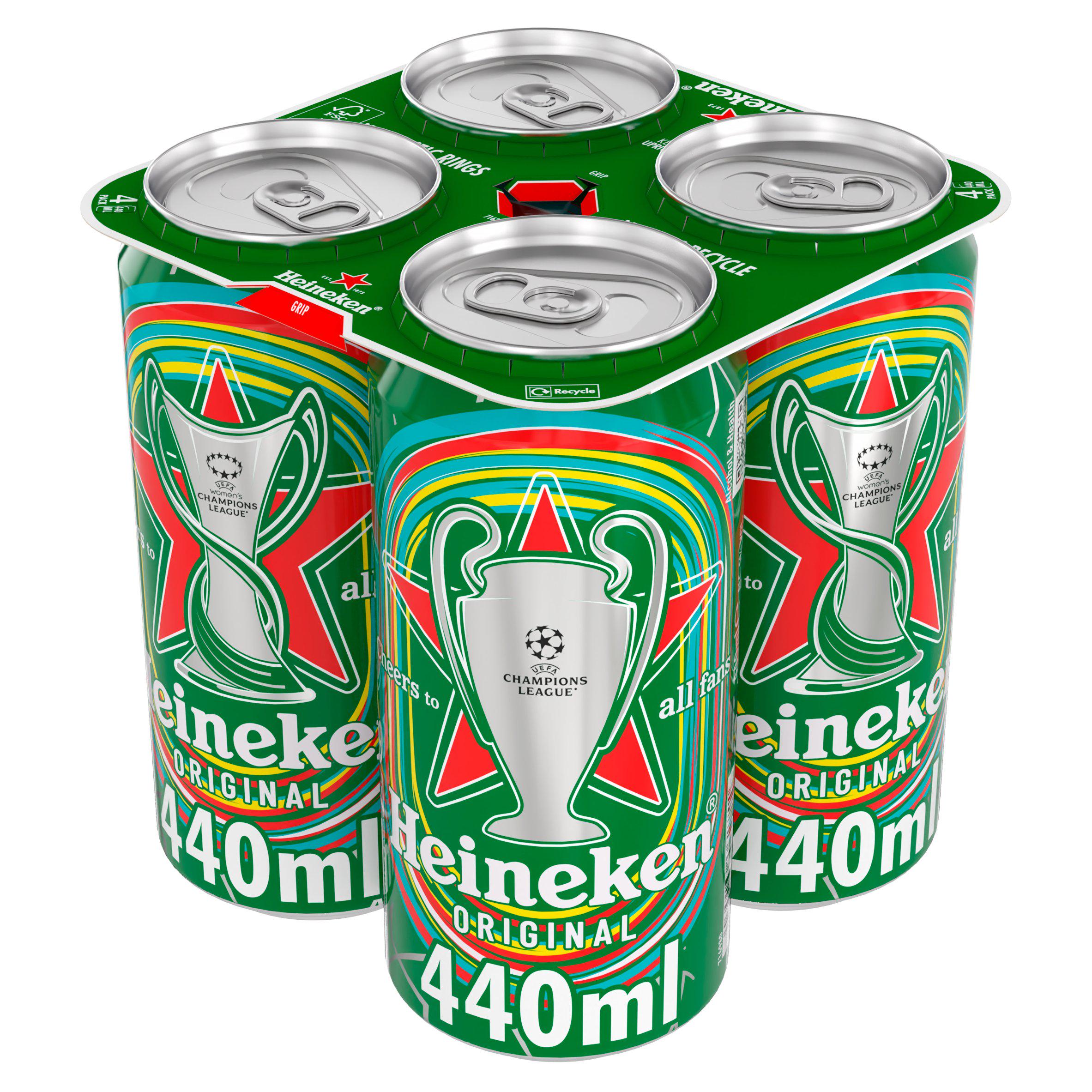 Heineken Premium Lager Beer Cans 4 x 440ml All beer Sainsburys   