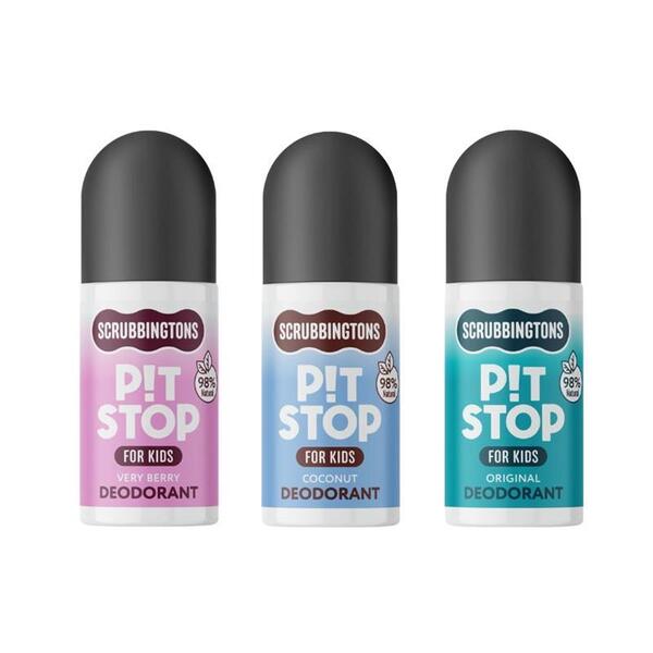 Scrubbingtons kids natural deodorant bundle three scents, UK version