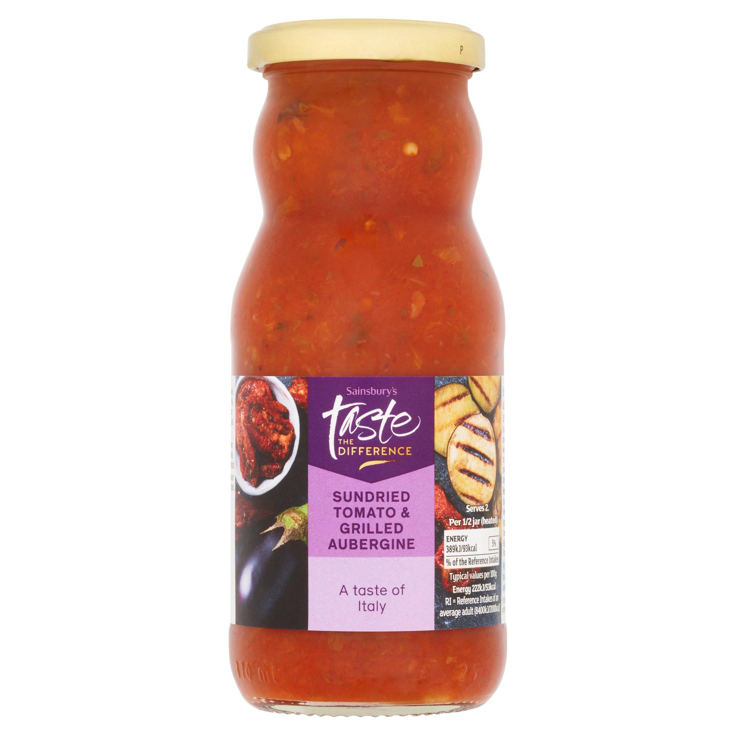 Sainsbury's Sundried Tomato & Grilled Aubergine Pasta Sauce, Taste the Difference 350g Italian Sainsburys   