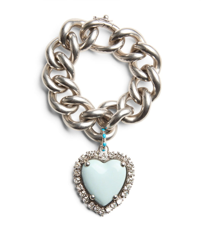 Valentino Garavani heart bracelet with Swarovski crystals (British brand)