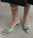 Wolford daisy print mid-calf socks - British product