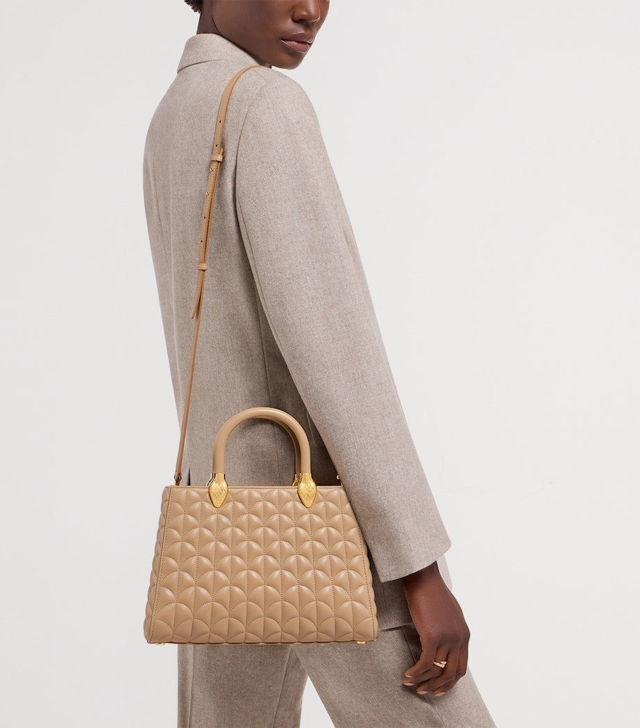 Bvlgari Serpentine Duo top-handle bag in quilted lambskin - British product