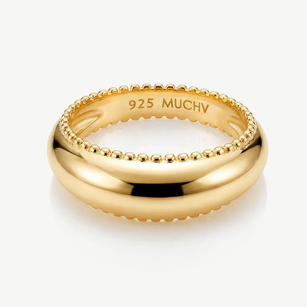 MUCHV gold dome ring with sphere bobbles (British brand)