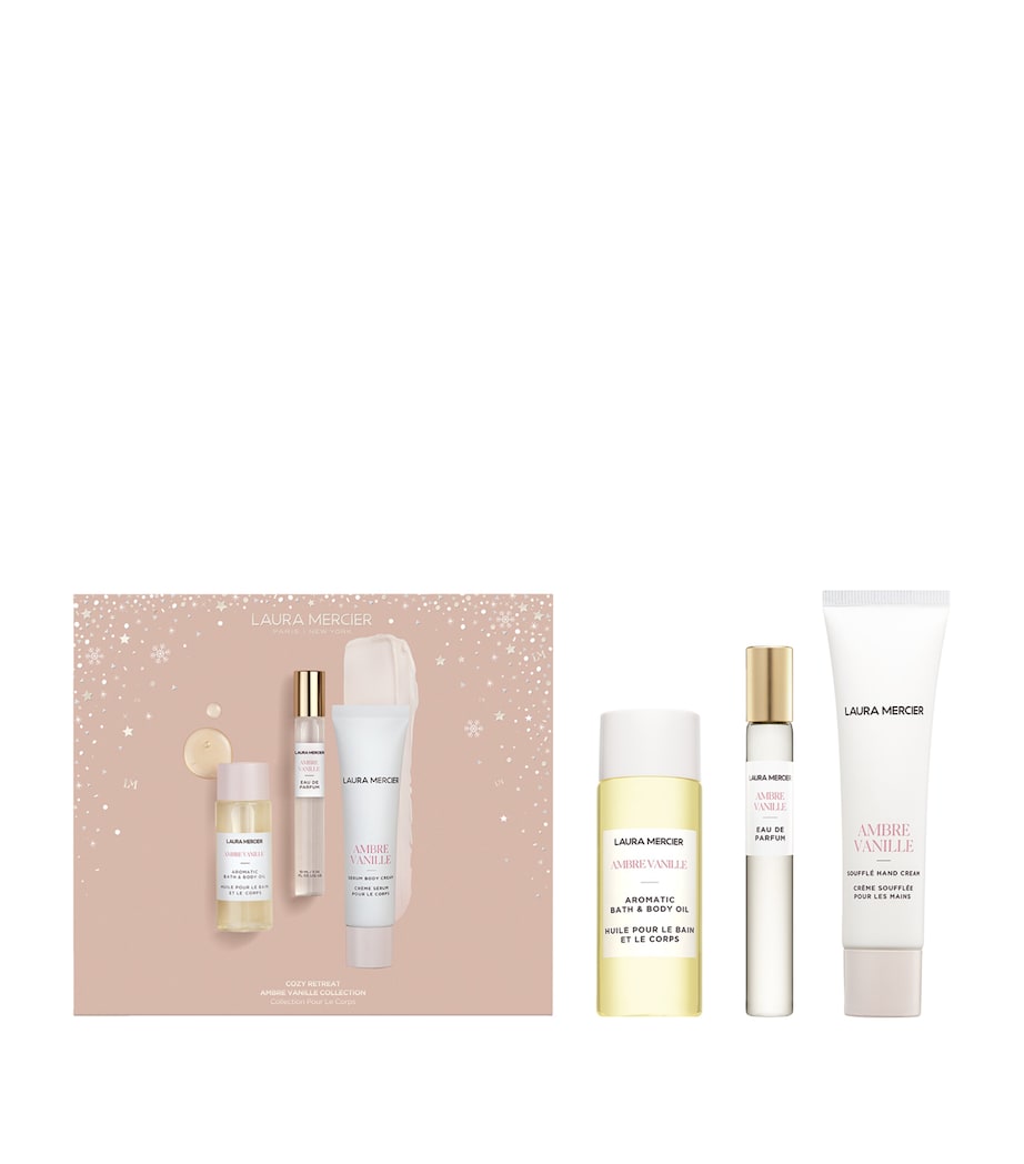 Laura Mercier Ambre Vanille gift set with three formats, imported from the UK