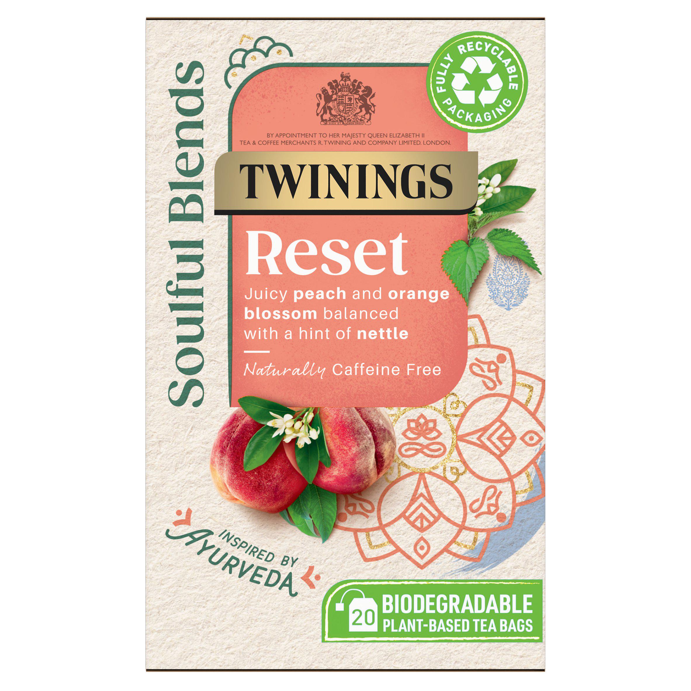 Twinings Soulful Blends Reset 20 Plant-Based Tea Bags 34g GOODS Sainsburys   