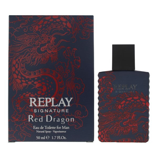 Replay Eau de Toilette Signature Red Dragon 50ml, imported from the UK