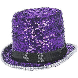 Fever deluxe felt and sequin top hat in purple, UK version