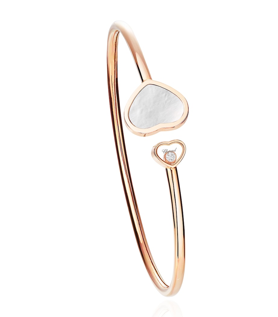 Chopard rose gold diamond mother-of-pearl Happy Hearts bracelet, UK version