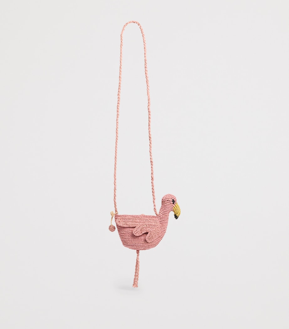 Bonpoint raffia flamingo handbag - British product