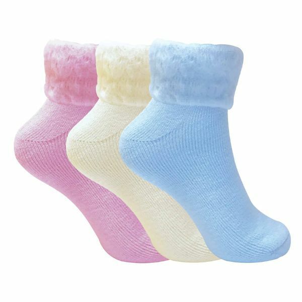 Sock Snob 3 Pk Ladies Pastel Fluffy Warm Bed Socks 4-7 UK