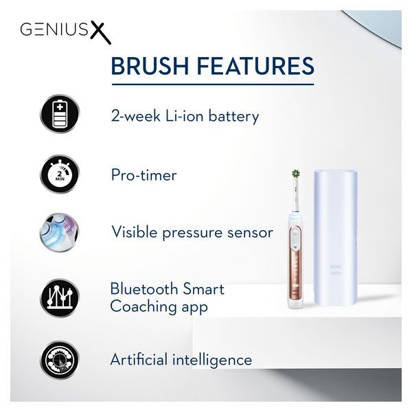 Oral-B Genius X Rose Gold Electric Toothbrush By Braun GOODS Superdrug   