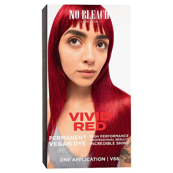 Bleach London Vivid Red Permanente Haarfarben-Kit - Britisches Produkt