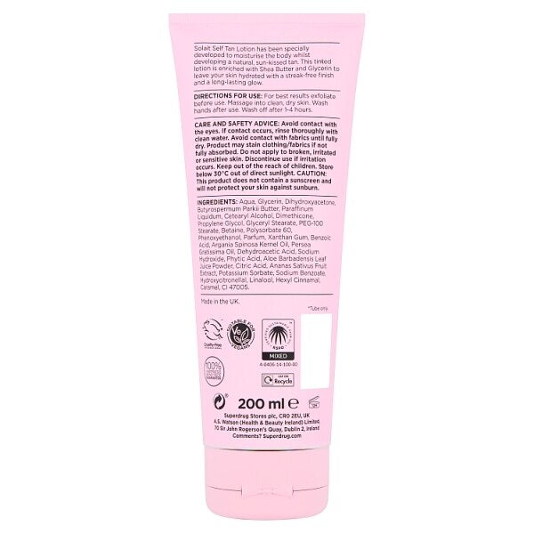 Superdrug Solait Self Tan Lotion Medium 200ml