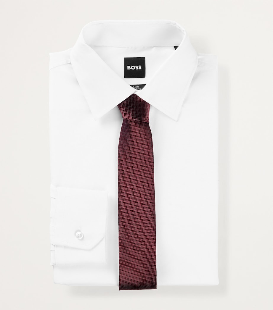 BOSS tie with chevron design Italian silk, imported from the UK