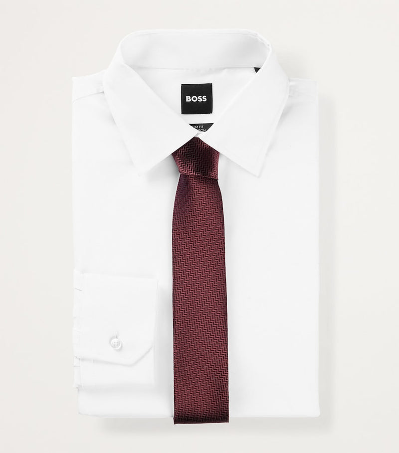 BOSS tie with chevron design Italian silk, imported from the UK