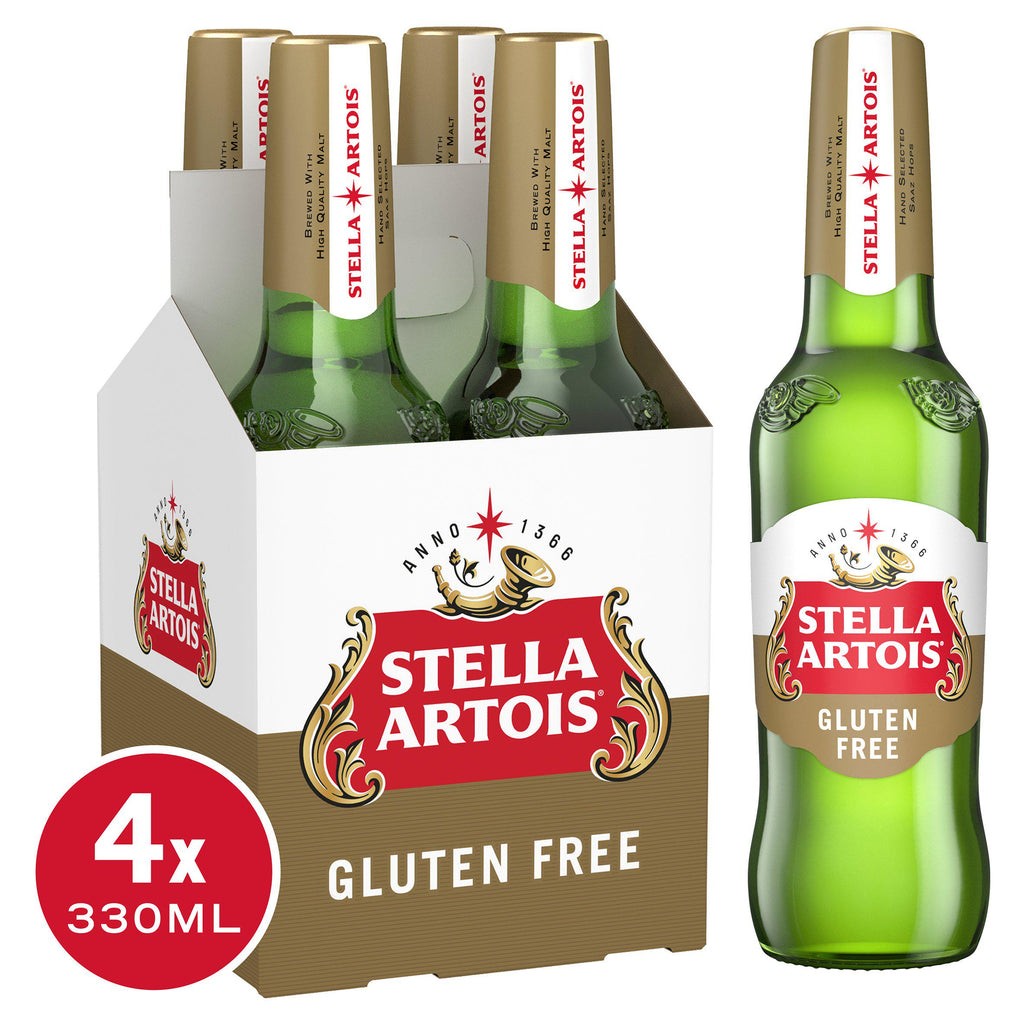 Stella Artois Gluten Free Premium Lager Beer Bottles 4x330ml