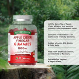 Nature's Truth apple cider vinegar gummies 1000mg 60 count, imported from the UK