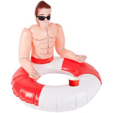 Smiffys inflatable lifeguard hunk swim ring 88cm, imported from the UK
