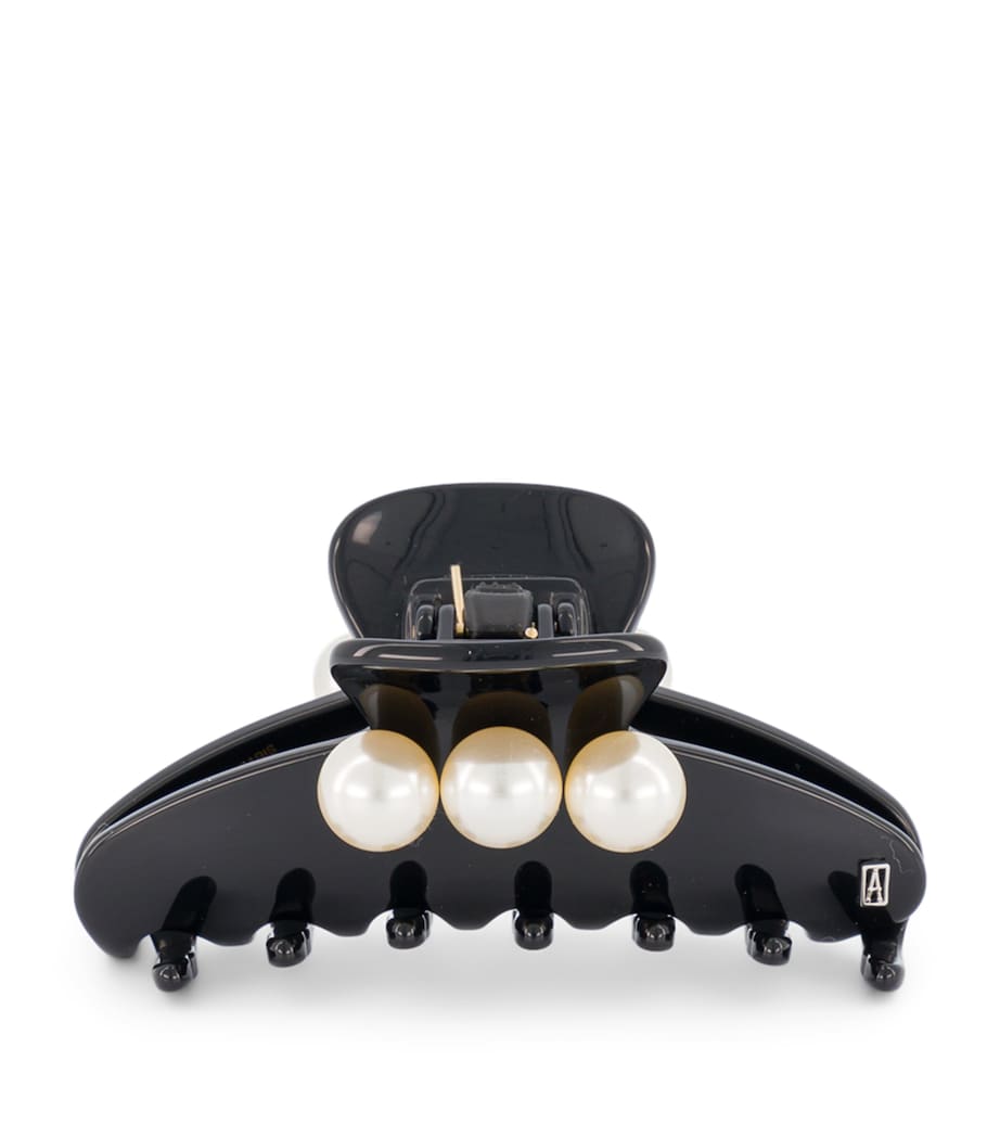 Alexandre de Paris hair clip oversize pearl-detail 8.5cm, imported from the UK
