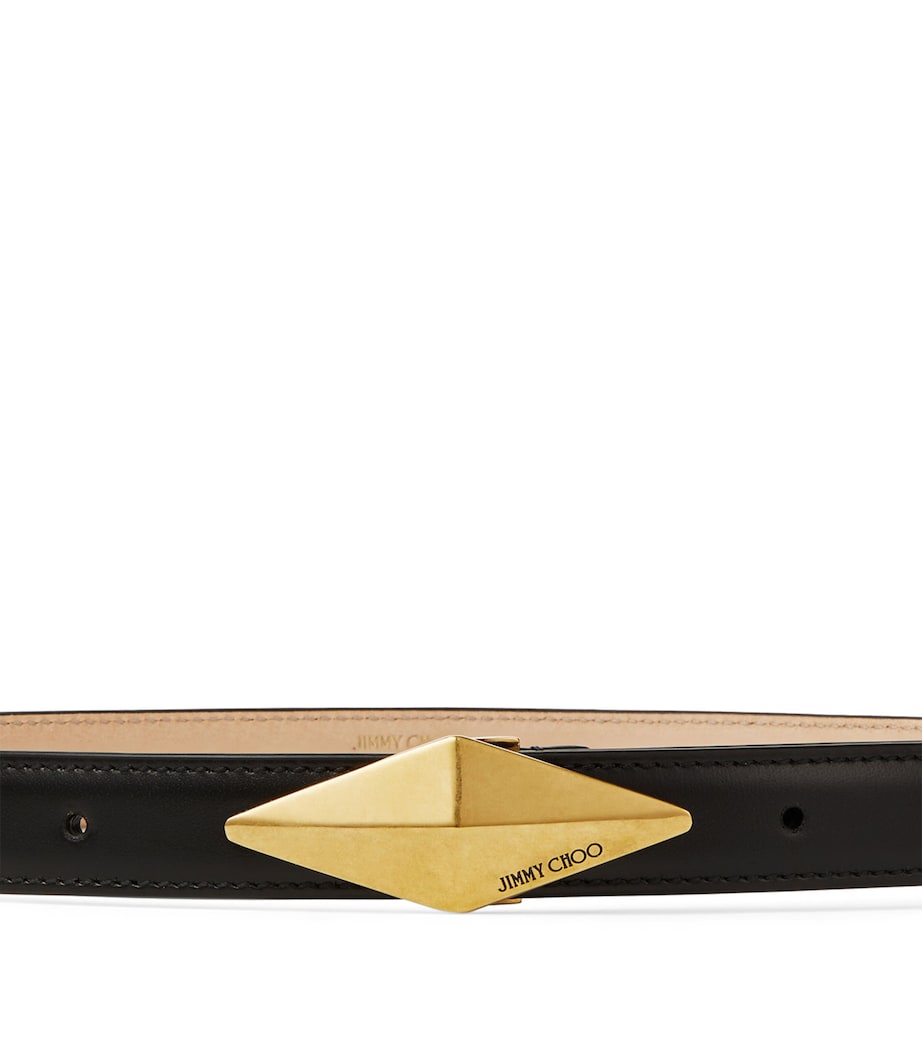 Jimmy Choo Diamond Clasp Belt gold buckle calfskin (British brand)