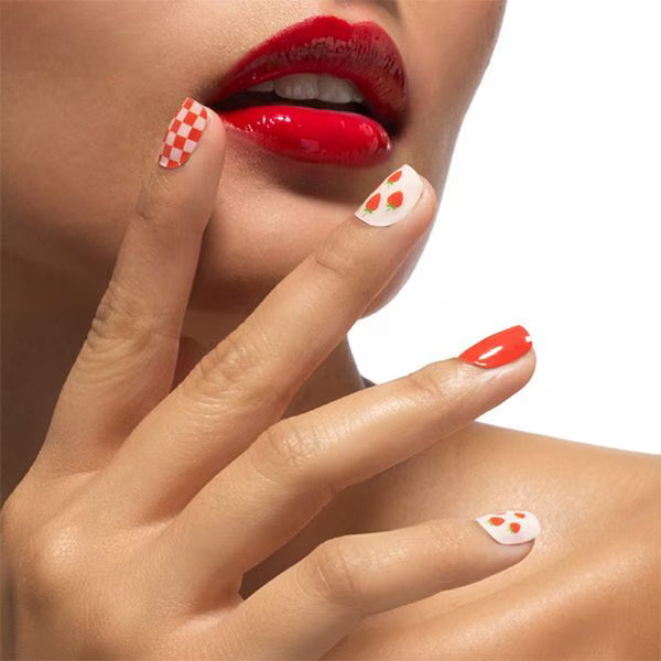 Mylee gel nail wraps Berries & Cream, imported from the UK